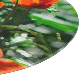 Roter Orangenmohn-Blume Schneidebrett (Ecke)