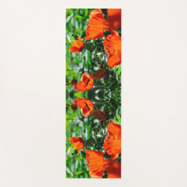 Roter Orangenmohn-Blume Yogamatte