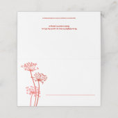 Roter Orangenpfeifer Blume Kopf Hochzeit Platzkarte (Außenseite Aufgefaltet)