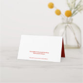 Roter Orangenpfeifer Blume Kopf Hochzeit Platzkarte (Rückseite)