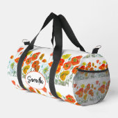 Roter Orangenpfropf Blume Ribbon Duffle Bag (Rechte Ecke)