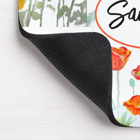 Roter Orangenpfropf Blume Ribbon Mousepad (Ecke)