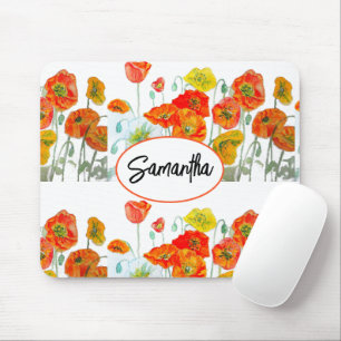 Roter Orangenpfropf Blume Ribbon Mousepad