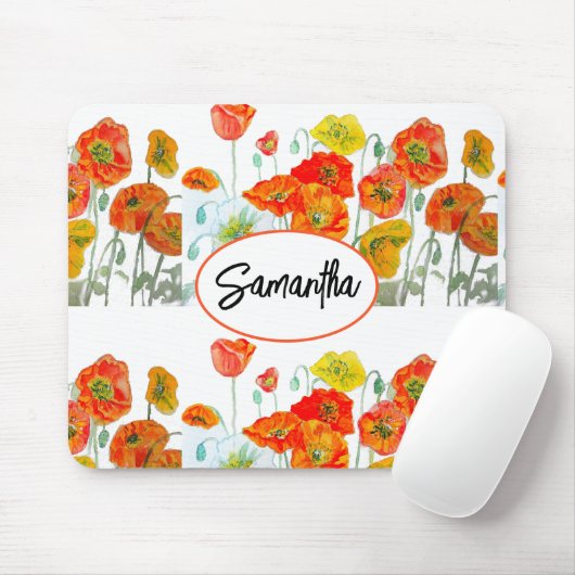 Roter Orangenpfropf Blume Ribbon Mousepad (Mit Mouse)