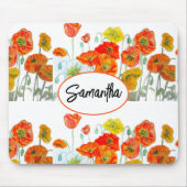 Roter Orangenpfropf Blume Ribbon Mousepad (Vorne)