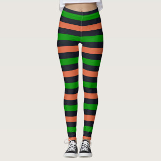 Roter Orangenstreifen Halloween-Leggings Leggings