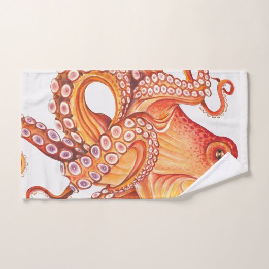 Roter Orangentopf Wasserfarbe Badhandtuch Set (Handtuch)