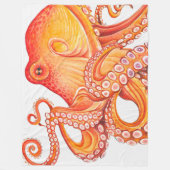 Roter Orangentopf Wasserfarbe Fleecedecke (Vorderseite)
