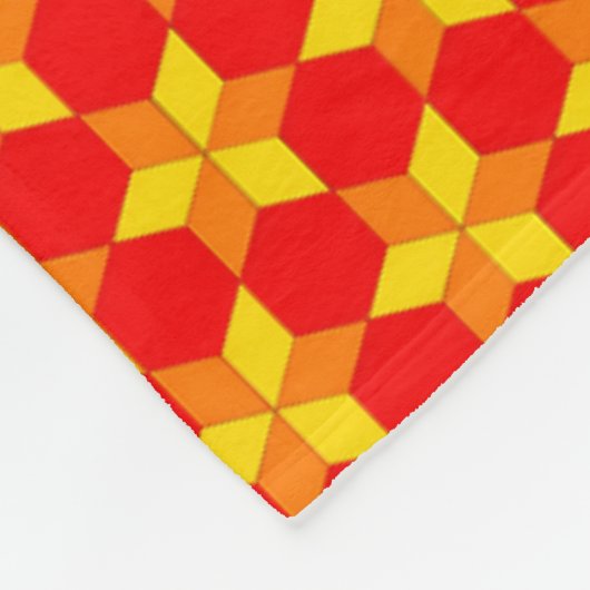 Roter Oranger Geometrischer Sherpa-Wurf Fleecedecke (Ecke)