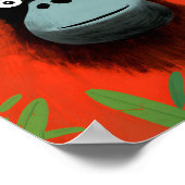 Roter Orangutan Jungle Scene Kinder Kunst Poster (Ecke)