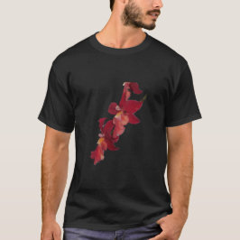 Roter Orchideen-Blumen-T - Shirt