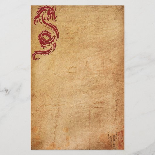 Roter orientalischer Drache II Briefpapier (Vorderseite)