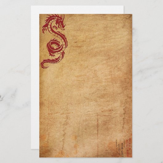 Roter orientalischer Drache II Briefpapier (Vorne/Hinten)