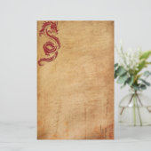 Roter orientalischer Drache II Briefpapier (Stehend Vorderseite)