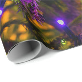 Roter Ornament-Ball, blaue Lichter Geschenkpapier (Rolleneckpunkt)