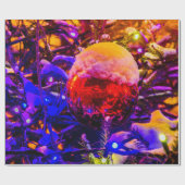 Roter Ornament-Ball, Schneekappe Geschenkpapier (Flach)