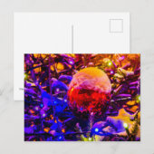 Roter Ornament-Ball, Schneekappe Postkarte (Vorne/Hinten)