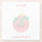 Roter Ornament-Untersetzer Glasuntersetzer (Rückseite)