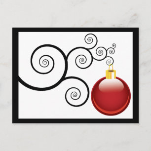 Roter Ornament Weihnachten Postkarte Grüße