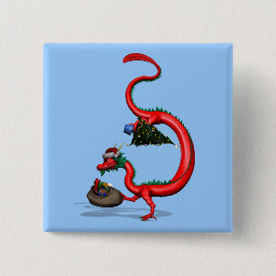 Roter Ostdrache Button