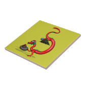 Roter Ostdrache Fliese (Seite)