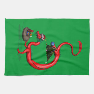 Roter Ostdrache Geschirrtuch