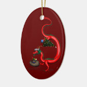 Roter Ostdrache Keramik Ornament (Links)