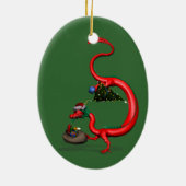 Roter Ostdrache Keramik Ornament (Hinten)