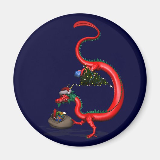 Roter Ostdrache Magnet (Vorne)