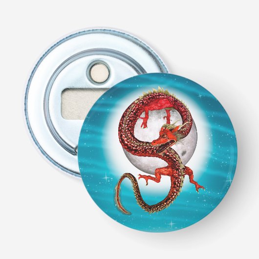 Roter Ostdrache - Mythische Fantasiewesen Flaschenöffner (Vorderseite)