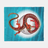 Roter Ostdrache - Mythische Fantasiewesen Fleecedecke (Vorderseite (Horizontal))