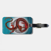 Roter Ostdrache - Mythische Fantasiewesen Gepäckanhänger (Rückseite horizontal)