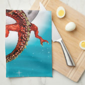 Roter Ostdrache - Mythische Fantasiewesen Geschirrtuch (Viertel Falte)