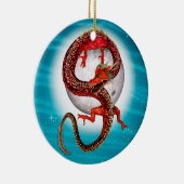 Roter Ostdrache - Mythische Fantasiewesen Keramik Ornament (Rechts)