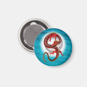 Roter Ostdrache - Mythische Fantasiewesen Magnet (Vorderseite/Rückseite)