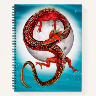 Roter Ostdrache - Mythische Fantasiewesen Notizblock