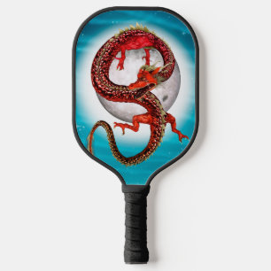 Roter Ostdrache - Mythische Fantasiewesen Pickleball Schläger