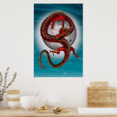Roter Ostdrache - Mythische Fantasiewesen Poster (Küche)