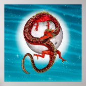 Roter Ostdrache - Mythische Fantasiewesen Poster (Vorne)