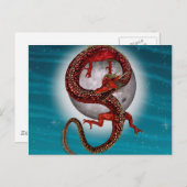Roter Ostdrache - Mythische Fantasiewesen Postkarte (Vorne/Hinten)