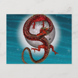 Roter Ostdrache - Mythische Fantasiewesen Postkarte