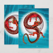 Roter Ostdrache - Mythische Fantasiewesen Postkarte (Vorne/Hinten)