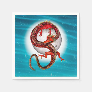 Roter Ostdrache - Mythische Fantasiewesen Serviette