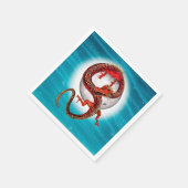 Roter Ostdrache - Mythische Fantasiewesen Serviette (Ecke)