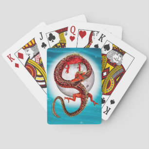 Roter Ostdrache - Mythische Fantasiewesen Spielkarten