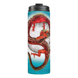 Roter Ostdrache - Mythische Fantasiewesen Thermosbecher