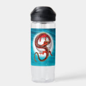 Roter Ostdrache - Mythische Fantasiewesen Trinkflasche (Rückseite)
