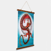 Roter Ostdrache - Mythische Fantasiewesen Wandteppich Mit Holzrahmen (Gewinkelt)