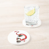 Roter Ostdrache Sandstein Untersetzer (Seite)