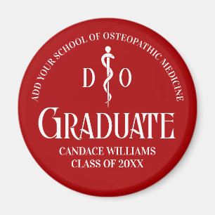 Roter Osteopathischer Medizinischer Abschluss Magnet